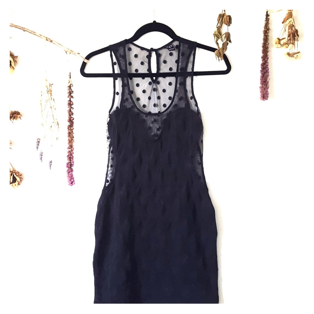 Black sheer back/side dress